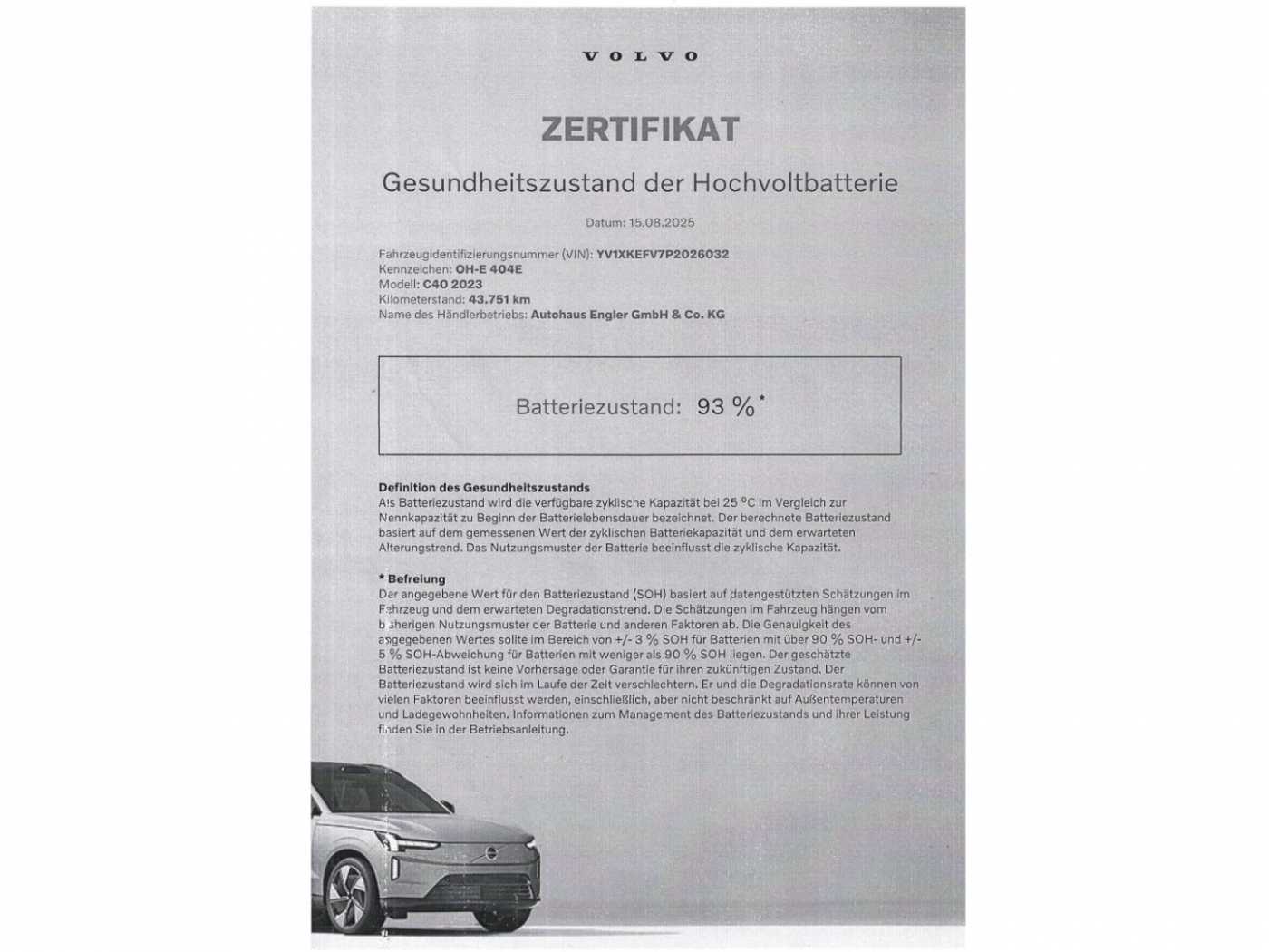 Volvo  Core Recharge Pure Electric Stdhzg. Cam